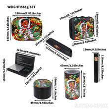 Lade das Bild in den Galerie-Viewer, Honeypuff smoking kit with 110mm rolling machine +plastic storage jar+zinc alloy grinder+joint holder+electric scale