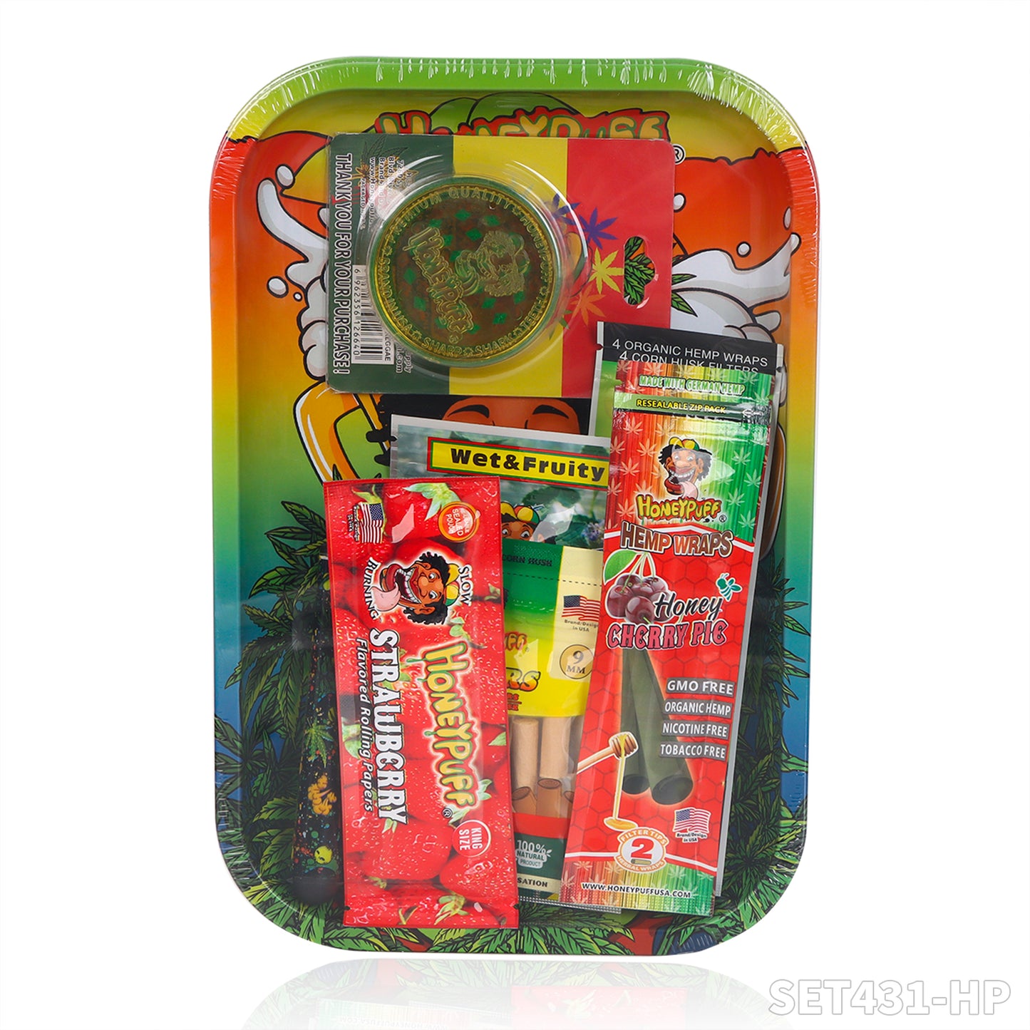 HONEYPUFF brand Pipe Roll Paper Grinder Plate Smoking Set Gift Cigarette Shop Accessories