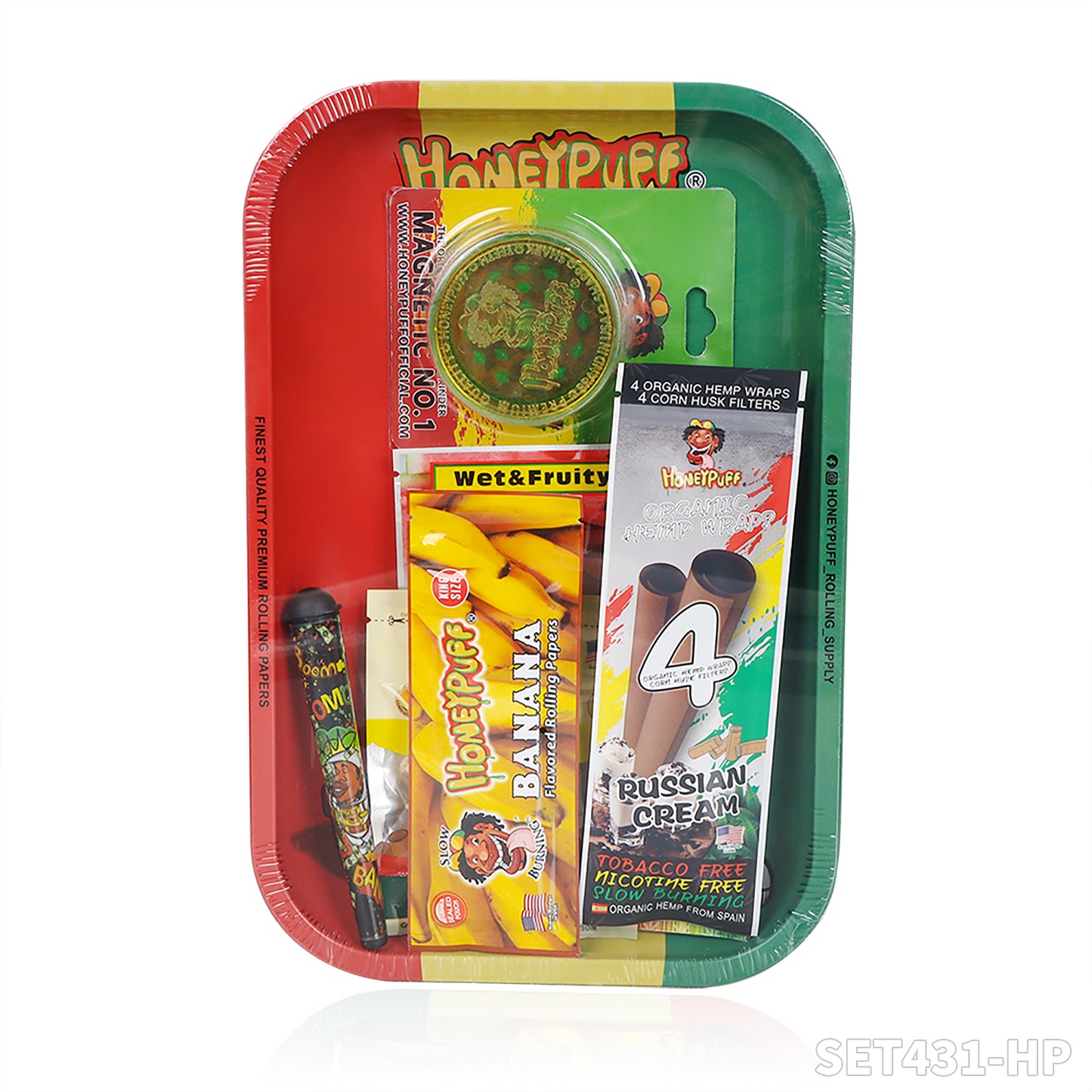 HONEYPUFF brand Pipe Roll Paper Grinder Plate Smoking Set Gift Cigarette Shop Accessories