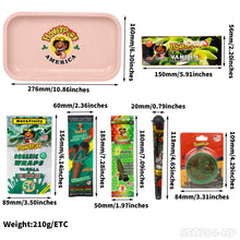 Lade das Bild in den Galerie-Viewer, Honeypuff smoking kit with biodegradable rolling tray+3 bags hemp wrap+1 pack rolling paper+1 pcs joint holder+1 pcs plasitc grinder