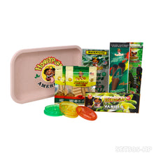 Load image into Gallery viewer, Honeypuff smoking kit with biodegradable rolling tray+3 bags hemp wrap+1 pack rolling paper+1 pcs joint holder+1 pcs plasitc grinder+2 bags filter tips