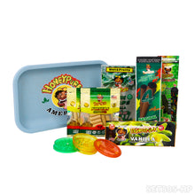 Load image into Gallery viewer, Honeypuff smoking kit with biodegradable rolling tray+3 bags hemp wrap+1 pack rolling paper+1 pcs joint holder+1 pcs plasitc grinder+2 bags filter tips