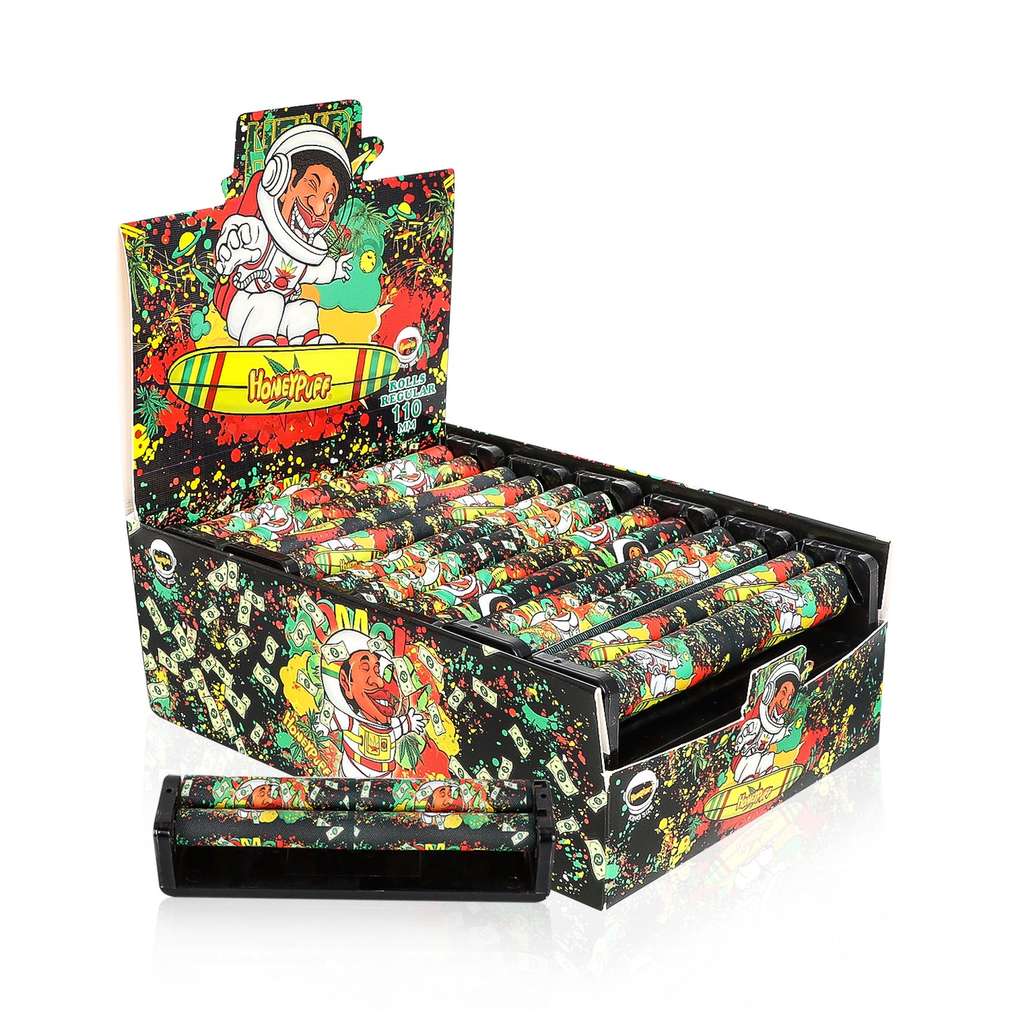 HONEYPUFF King Size Plastic Cigarette Rolling Machines, Black Rolling Machine, 12 PCS / Box