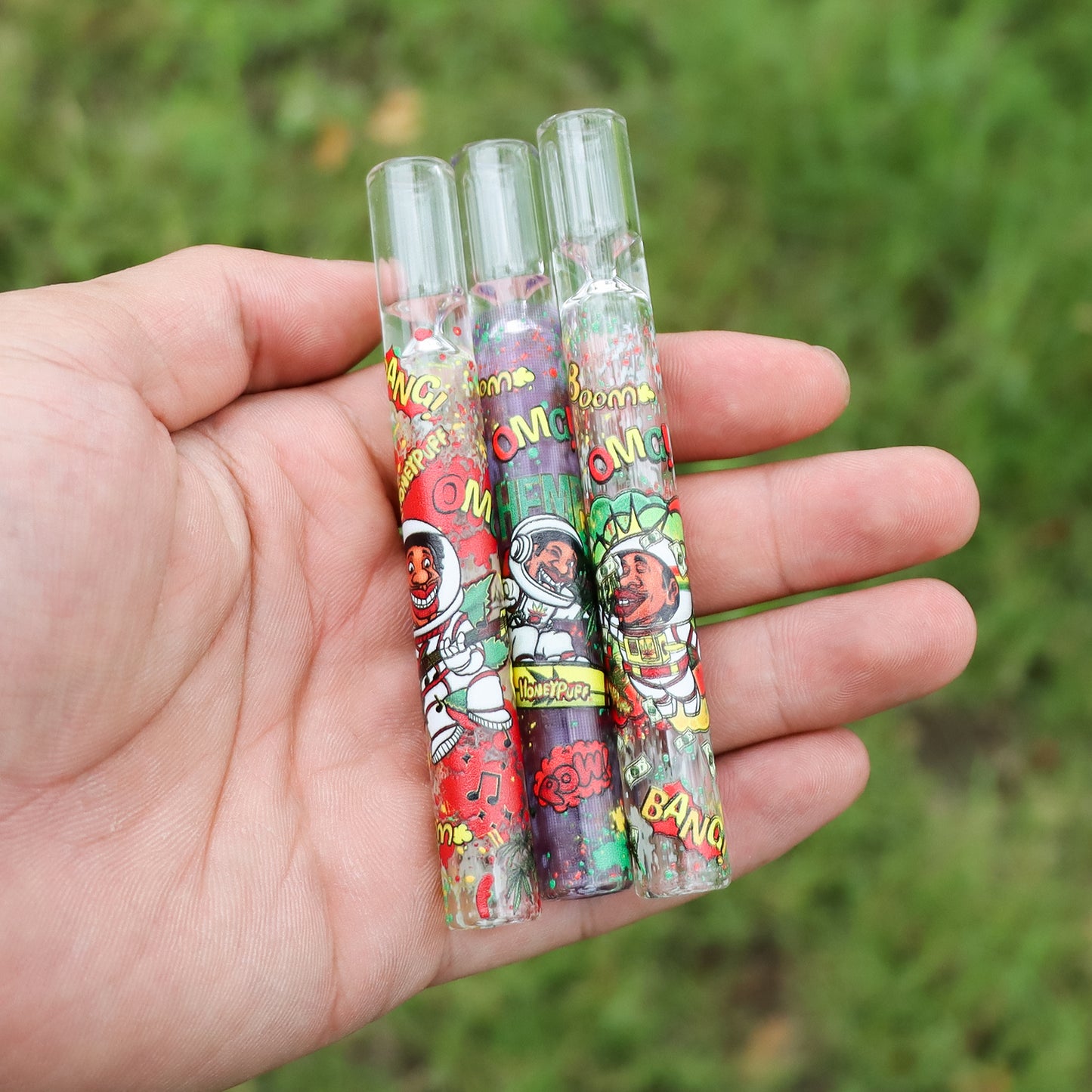 Pipes à tabac Honeypuff en verre One Hitter, 103 mm, faciles à nettoyer, 24 pièces