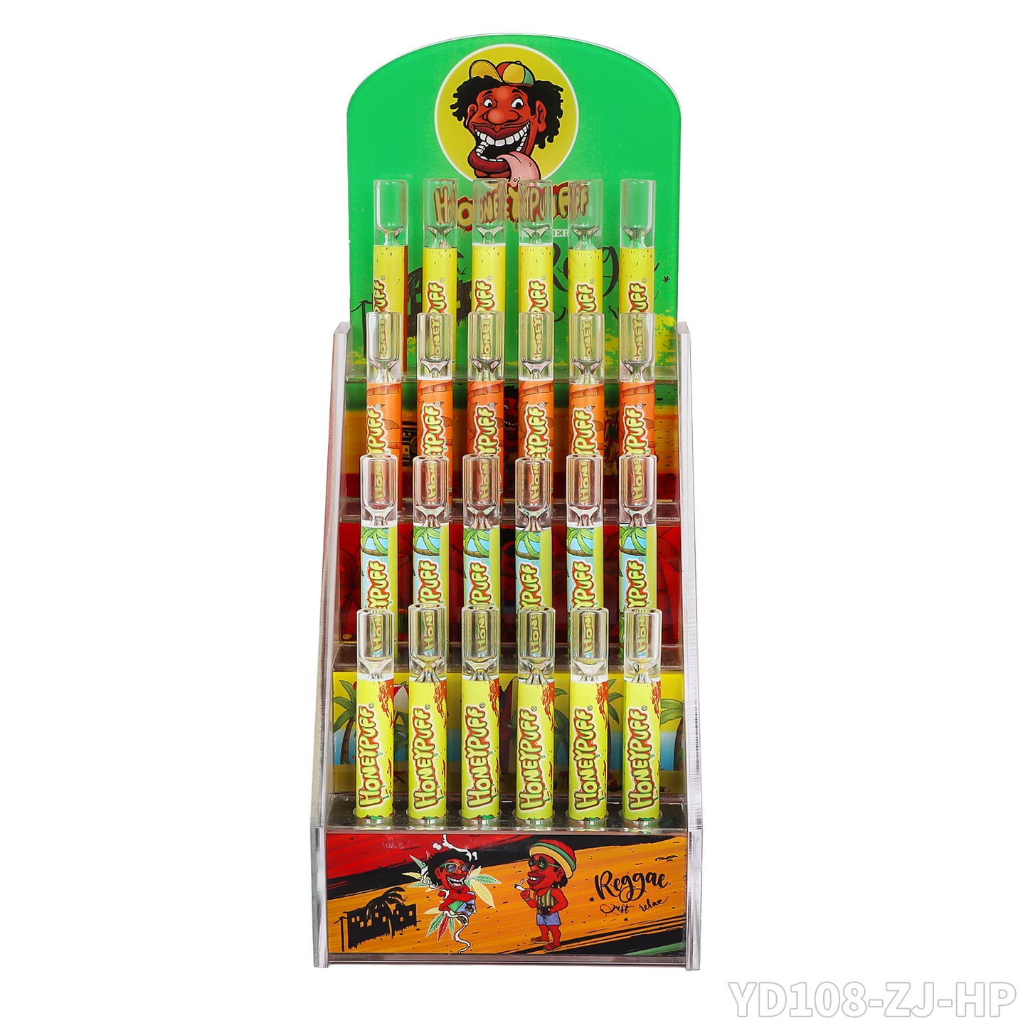 HONEYPUFF Glass One Hitter 100 mm Size Smoking Pipes Hand Blow Tobacco Pipes & Easy Clean, 24 PCS