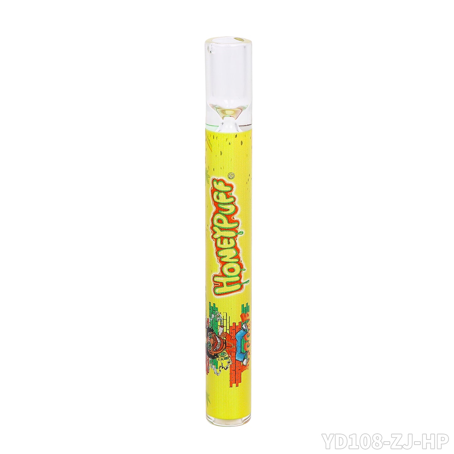 HONEYPUFF Glass One Hitter 100 mm Size Smoking Pipes Hand Blow Tobacco Pipes & Easy Clean, 24 PCS