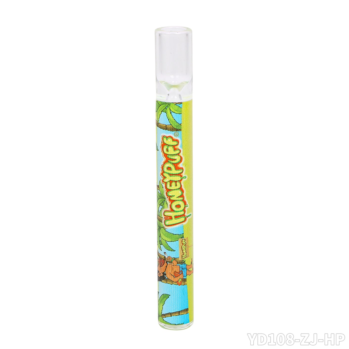 HONEYPUFF Glass One Hitter 100 mm Size Smoking Pipes Hand Blow Tobacco Pipes & Easy Clean, 24 PCS