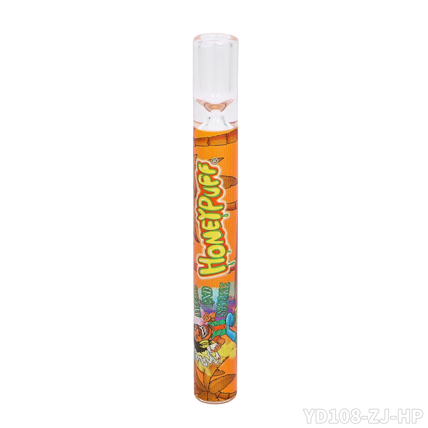 HONEYPUFF Glass One Hitter 100 mm Size Smoking Pipes Hand Blow Tobacco Pipes & Easy Clean, 24 PCS
