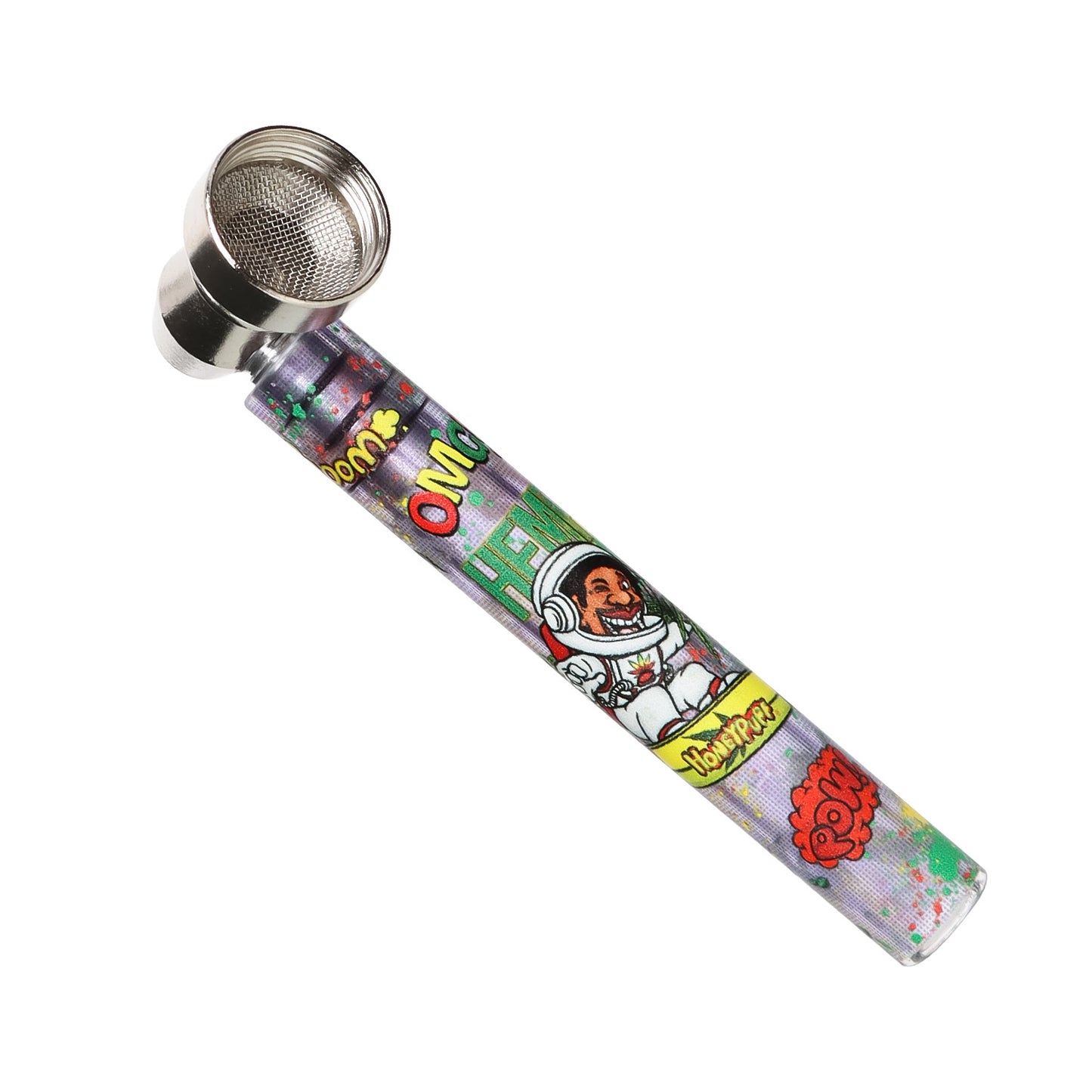HONEYPUFF Glass Smoking Tobacco Pipe with Metal Bowl, Portable Smoking Pipes, Easy Clean Tobacco Pipes, 24 PCS