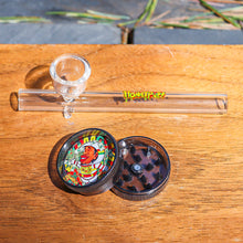 Load image into Gallery viewer, HOEYPUFF Portable Herb Grinder Kit, 101 mm Glass Hand Pipe, 2 Lay Plastic Herb Grinder, 40 PCS / Box
