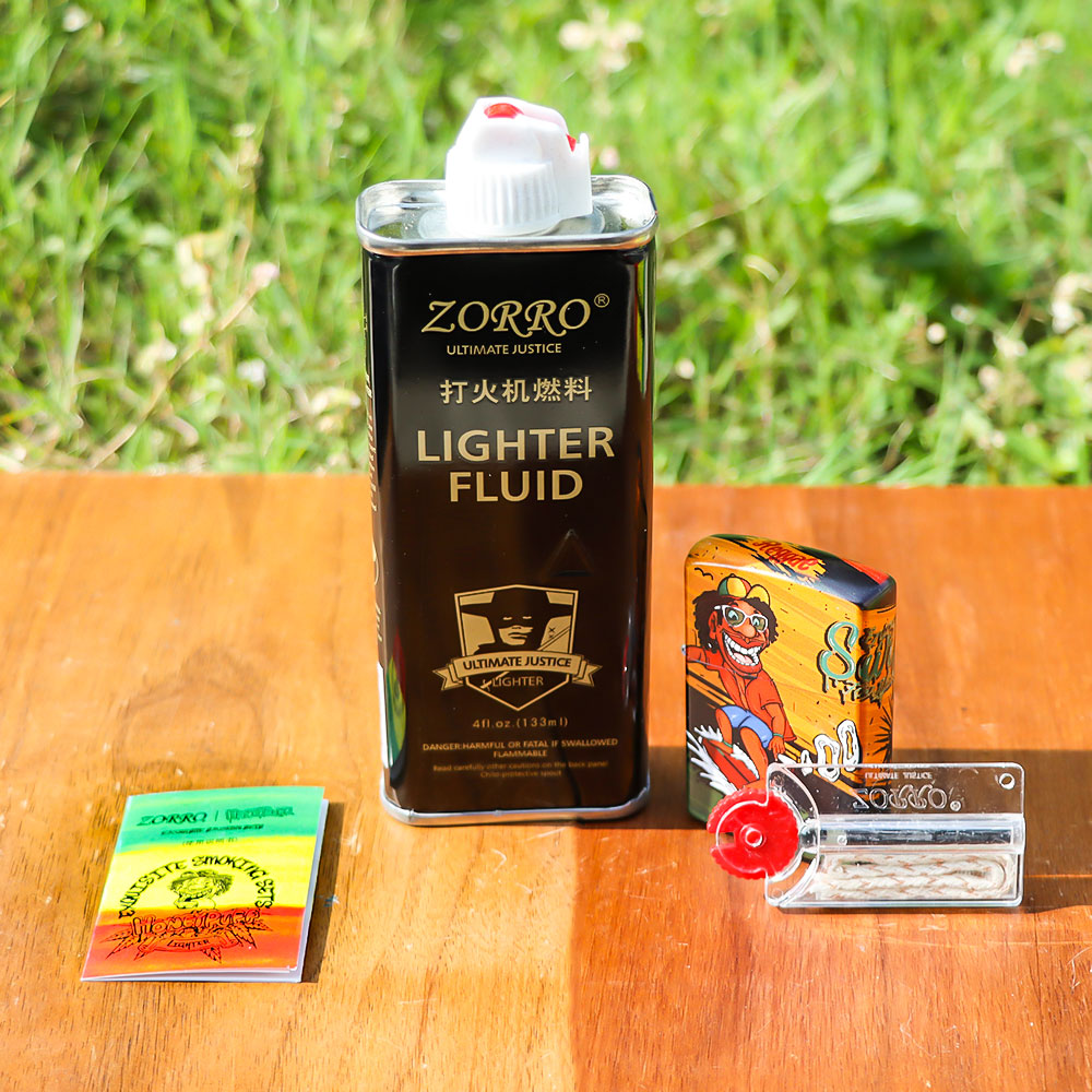 HONEYPUFF Windproof Long Lasting Metal Lighter, Rasta Style Cigarette Lighters