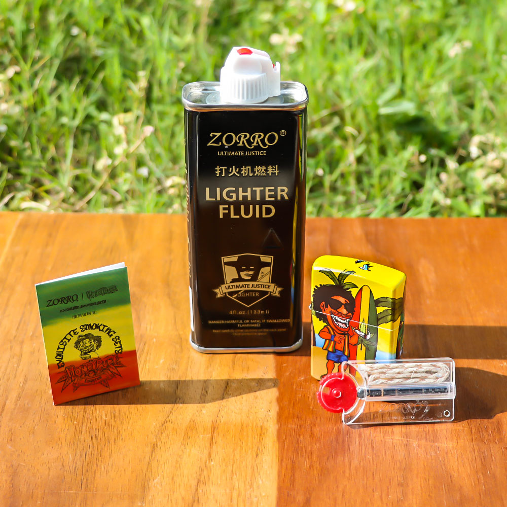 HONEYPUFF Windproof Long Lasting Metal Lighter, Rasta Style Cigarette Lighters