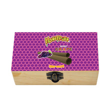 Load image into Gallery viewer, HONEYPUFF Handmade Tobacco Smoking Herb with Purple Lid Cover, Lockable Wooden Box, 5.4” x 2.8” x 2.0” Size Storage Box