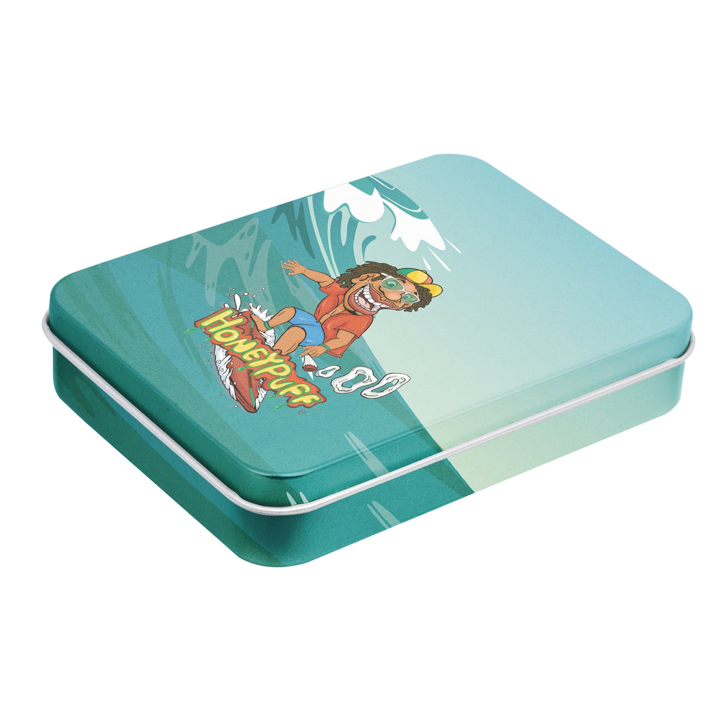 Honeypuff Small Metal Tin Box Lid Mini Small Empty Container, Portable Case For Tobacco