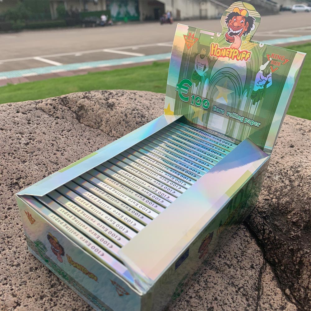 HONEYPUFF 100 Euro Pre Rolled Cigarette Rolling Papers, King Size Rolling Papers, Thin Slow Burning Rolling Paper, 24 Pieces