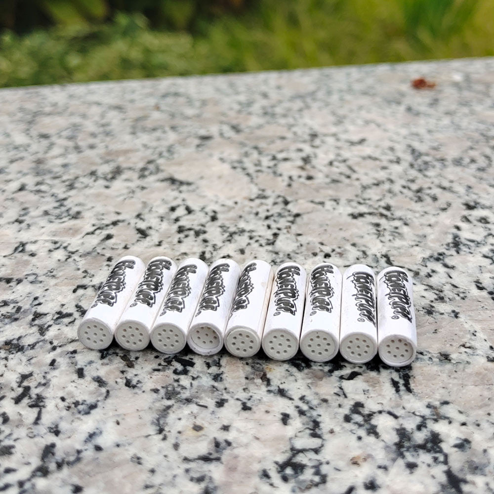 Filtres à charbon actif en céramique Honeypuff, embouts pré-roulés Ø 9, adaptés aux pipes à tabac en bois, 150 filtres par pot