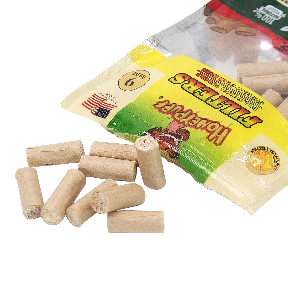 HONEYPUFF Corn Husk Filter Tips, Organic Pre Rolled Tips, Ø 9 Filters Tip, 25 Tips / Pack 24 Pack / Box