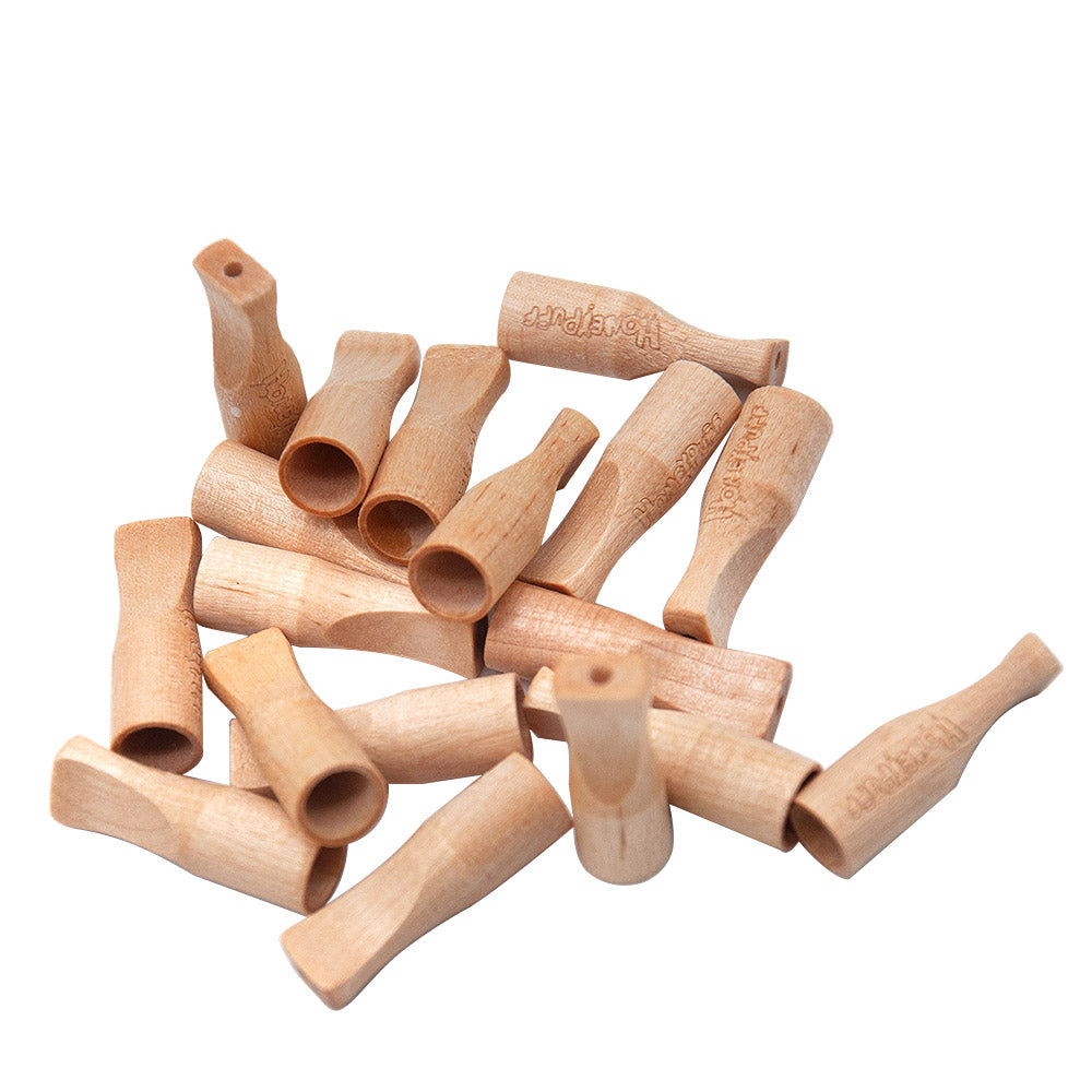 HONEYPUFF White Grape Flavored Wood Rolling Filter Tips, 34 mm Cigarette Holder, 60 Tips / Jar