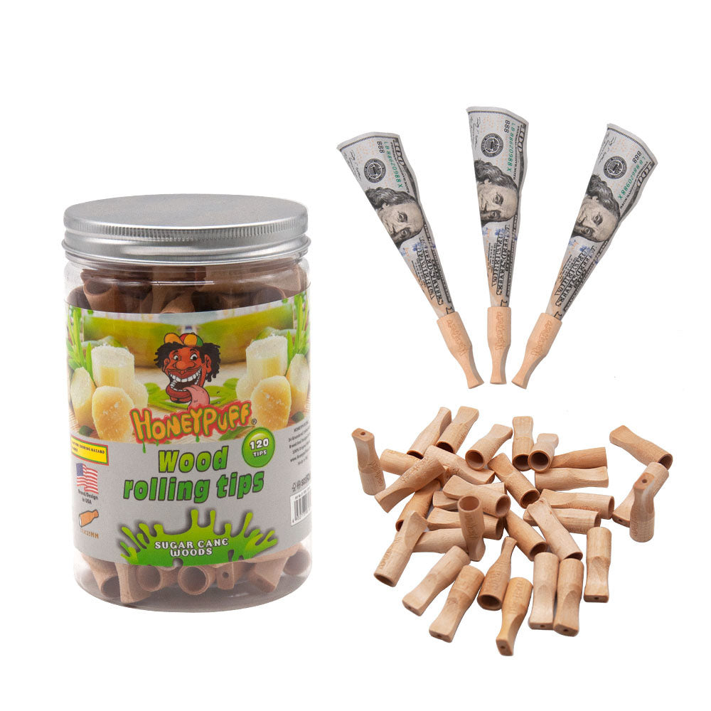 HONEYPUFF Sugarcane Flavored 35mm Wood Rolling Filter Tips Smoking Wooden Mouth Tips