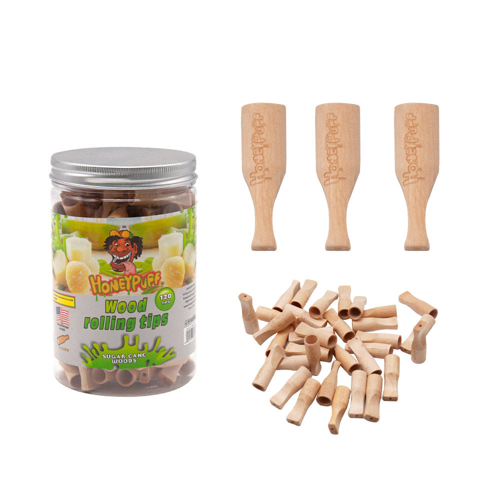HONEYPUFF Sugarcane Flavored 35mm Wood Rolling Filter Tips Smoking Wooden Mouth Tips