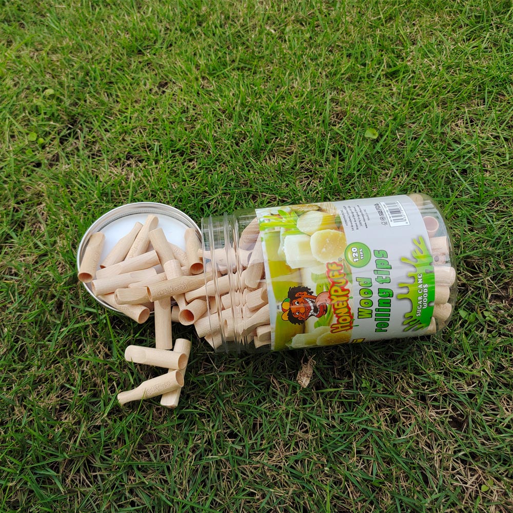HONEYPUFF Sugarcane Flavored 35mm Wood Rolling Filter Tips Smoking Wooden Mouth Tips