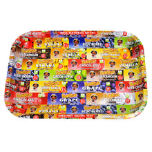 Load image into Gallery viewer, HONEYPUFF Tinplate Metal Rolling Tray, Big Size 11.3” x 7.3” Cigarette Rolling Paper, Smooth Rounded Edge Rolling Paper Trays