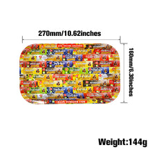 Load image into Gallery viewer, HONEYPUFF Tinplate Metal Rolling Tray, Large Size 10.6” x 6.3” Cigarette Rolling Paper, Smooth Rounded Edge Rolling Paper Trays
