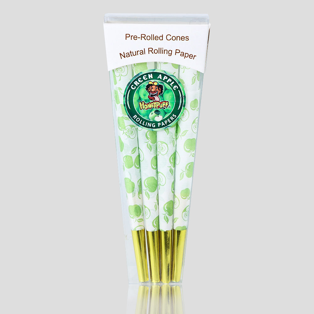 HONEYPUFF Mix Fruit Flavored Pre Rolled Cones, King Size Pre Rolled Rolling Paper with Golden Tips, Slow Burning Pre Rolled Paper Cones with Cones Loaders (8 Pcs)