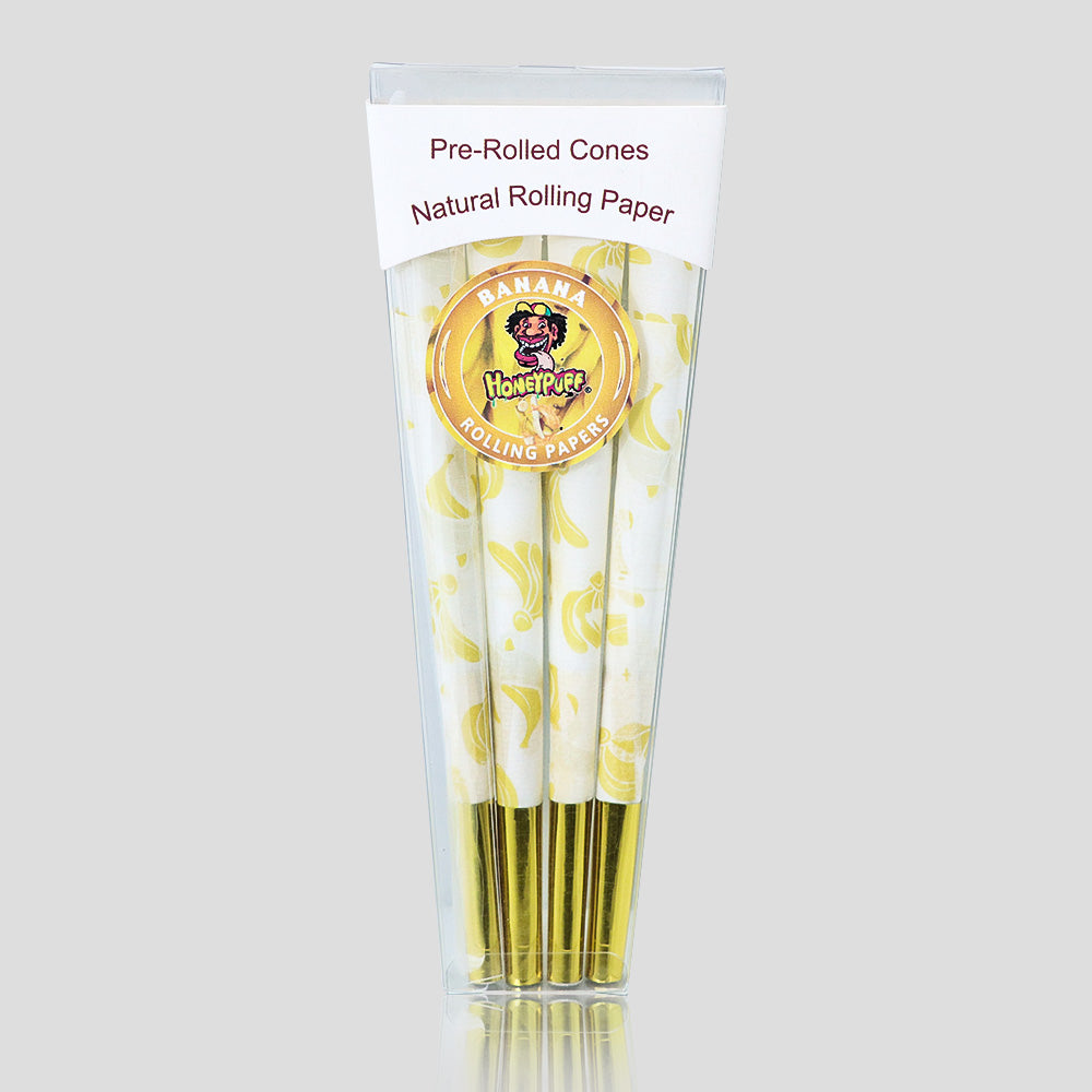 HONEYPUFF Mix Fruit Flavored Pre Rolled Cones, King Size Pre Rolled Rolling Paper with Golden Tips, Slow Burning Pre Rolled Paper Cones with Cones Loaders (8 Pcs)