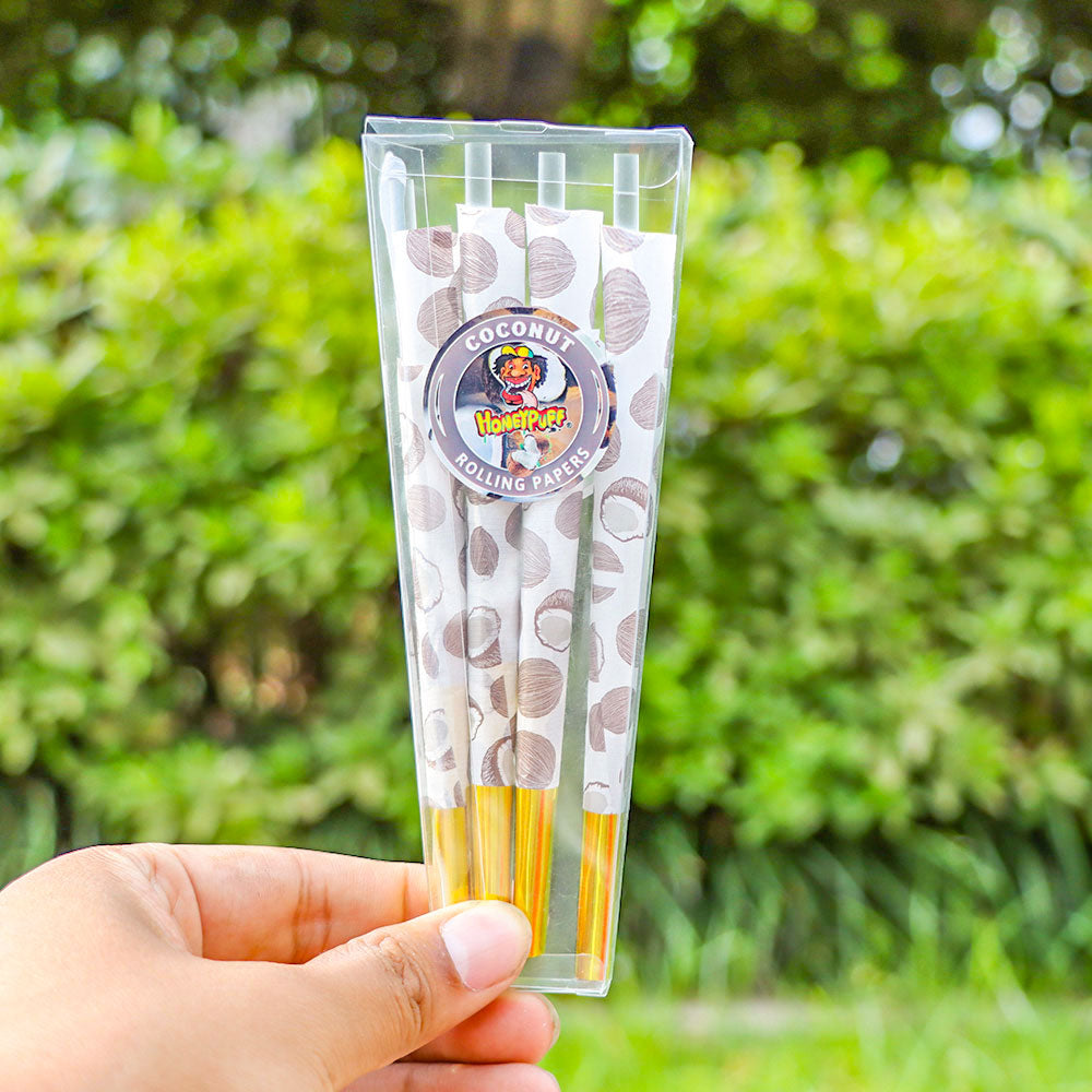HONEYPUFF Mix Fruit Flavored Pre Rolled Cones, King Size Pre Rolled Rolling Paper with Golden Tips, Slow Burning Pre Rolled Paper Cones with Cones Loaders (8 Pcs)