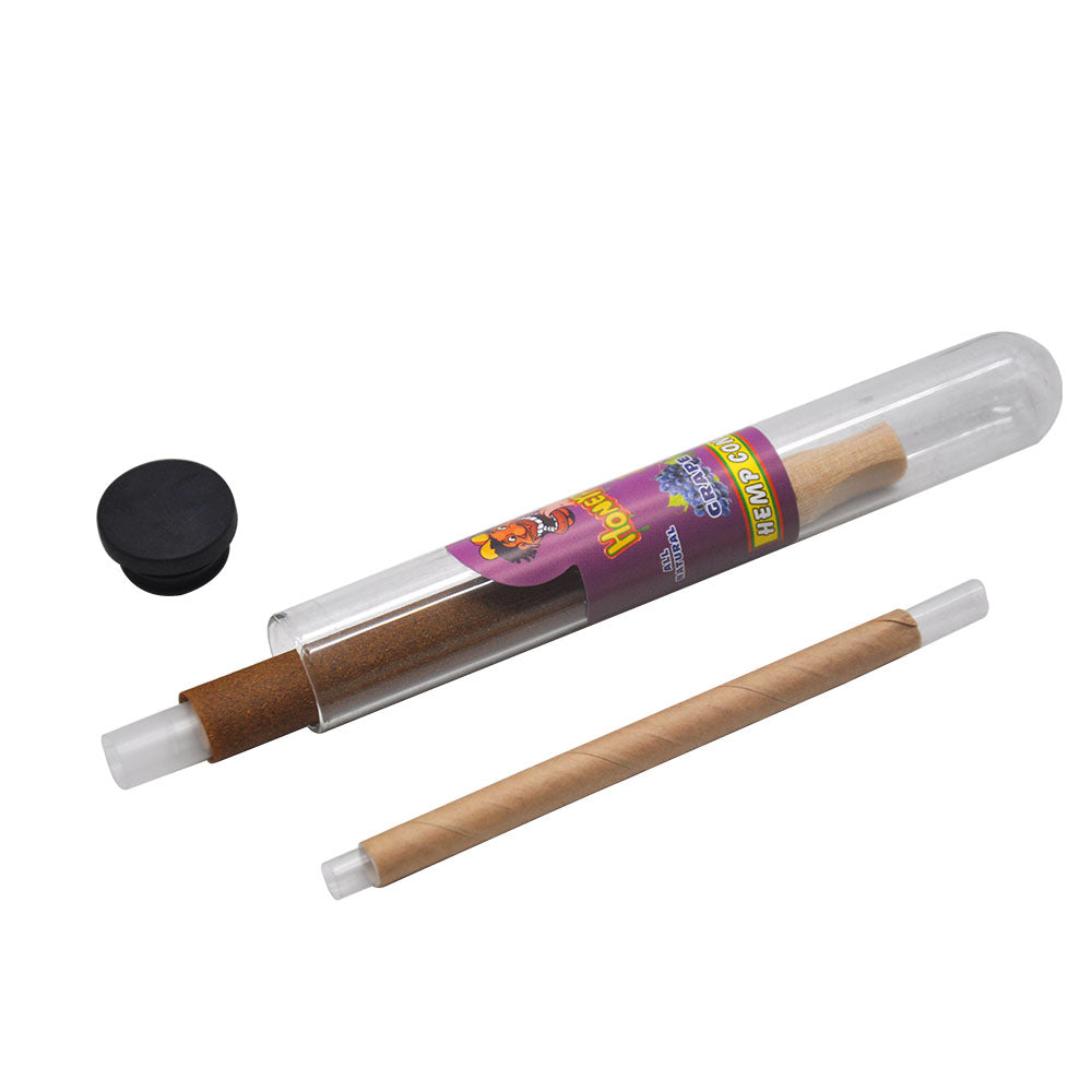 HONEYPUFF 98 mm Grape Flavored Pre Rolled Cones, Wood Tips Rolling Cones & Glass Cigarette Holder, 1 PCS /Tube 24Tubes / Box