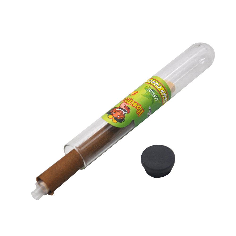 HONEYPUFF 98 mm Mint Flavored Pre Rolled Cones, Wood Tips Rolling Cones & Glass Cigarette Holder, 1 PCS /Tube 24Tubes / Box