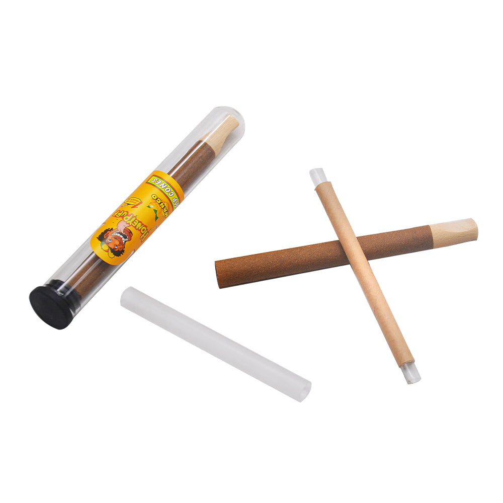 Cônes pré-roulés Honeypuff 98 mm à la mangue, cônes à rouler avec embouts en bois et porte-cigarette en verre, 1 tube, 24 tubes par boîte