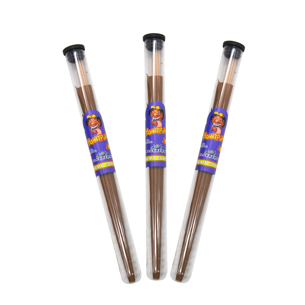 HONEYPUFF Blueberry Flavors Pre Rolled Cones with Tips, King Size Pre Rolled Rolling Paper, Natural Rolling Papers & Glass Cigarette Holder, 3Cone/Tube 24Tubes/Box