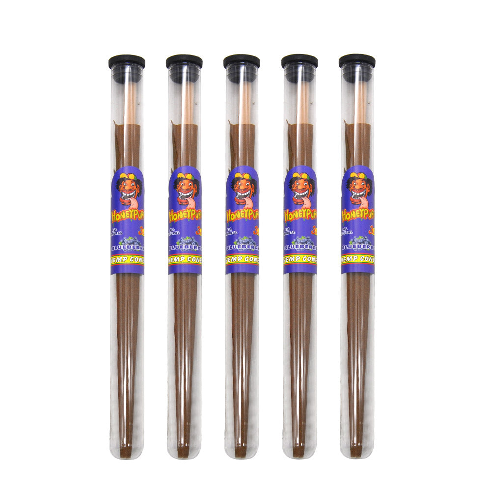 HONEYPUFF Blueberry Flavors Pre Rolled Cones with Tips, King Size Pre Rolled Rolling Paper, Natural Rolling Papers & Glass Cigarette Holder, 3Cone/Tube 24Tubes/Box