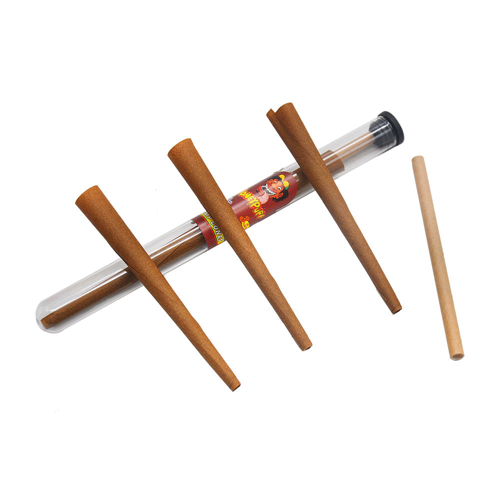 HONEYPUFF Chocolate Flavors Pre Rolled Cones with Tips, King Size Pre Rolled Rolling Paper, Natural Rolling Papers & Glass Cigarette Holder, 3Cone/Tube 24Tubes/Box