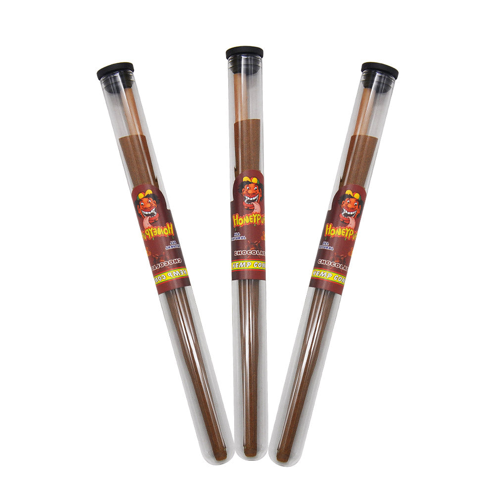 HONEYPUFF Chocolate Flavors Pre Rolled Cones with Tips, King Size Pre Rolled Rolling Paper, Natural Rolling Papers & Glass Cigarette Holder, 3Cone/Tube 24Tubes/Box