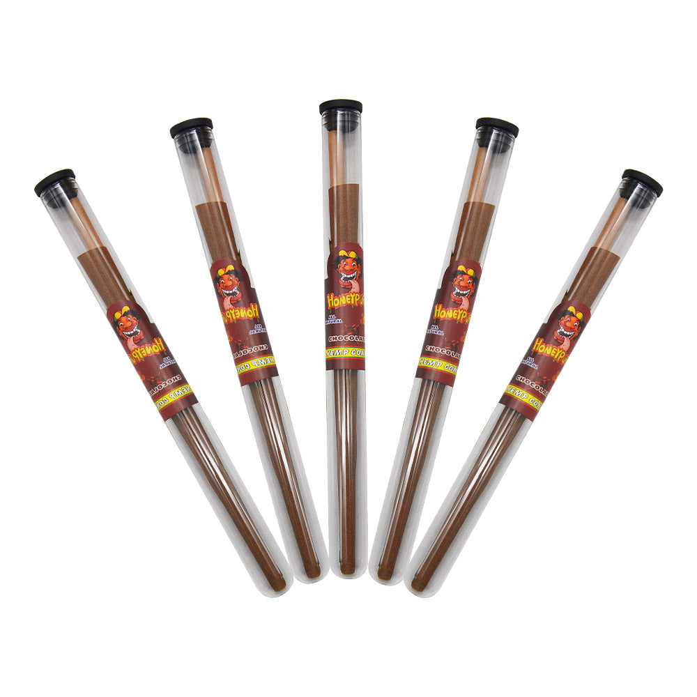 HONEYPUFF Chocolate Flavors Pre Rolled Cones with Tips, King Size Pre Rolled Rolling Paper, Natural Rolling Papers & Glass Cigarette Holder, 3Cone/Tube 24Tubes/Box
