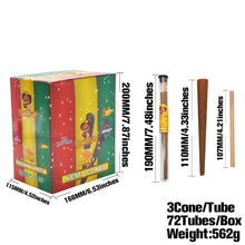 Load image into Gallery viewer, HONEYPUFF Honey Flavors Pre Rolled Cones with Tips, King Size Pre Rolled Rolling Paper, Natural Rolling Papers & Glass Cigarette Holder, 3Cone/Tube 24Tubes/Box