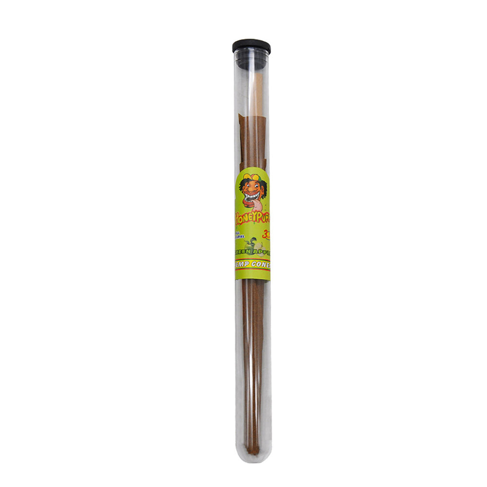 HONEYPUFF Green Apple Flavors Pre Rolled Cones with Tips, King Size Pre Rolled Rolling Paper, Natural Rolling Papers & Glass Cigarette Holder, 3Cone/Tube 24Tubes/Box