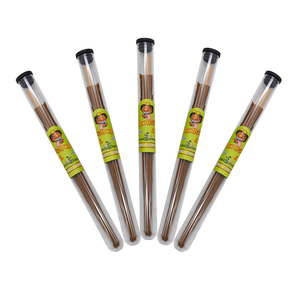 HONEYPUFF Green Apple Flavors Pre Rolled Cones with Tips, King Size Pre Rolled Rolling Paper, Natural Rolling Papers & Glass Cigarette Holder, 3Cone/Tube 24Tubes/Box