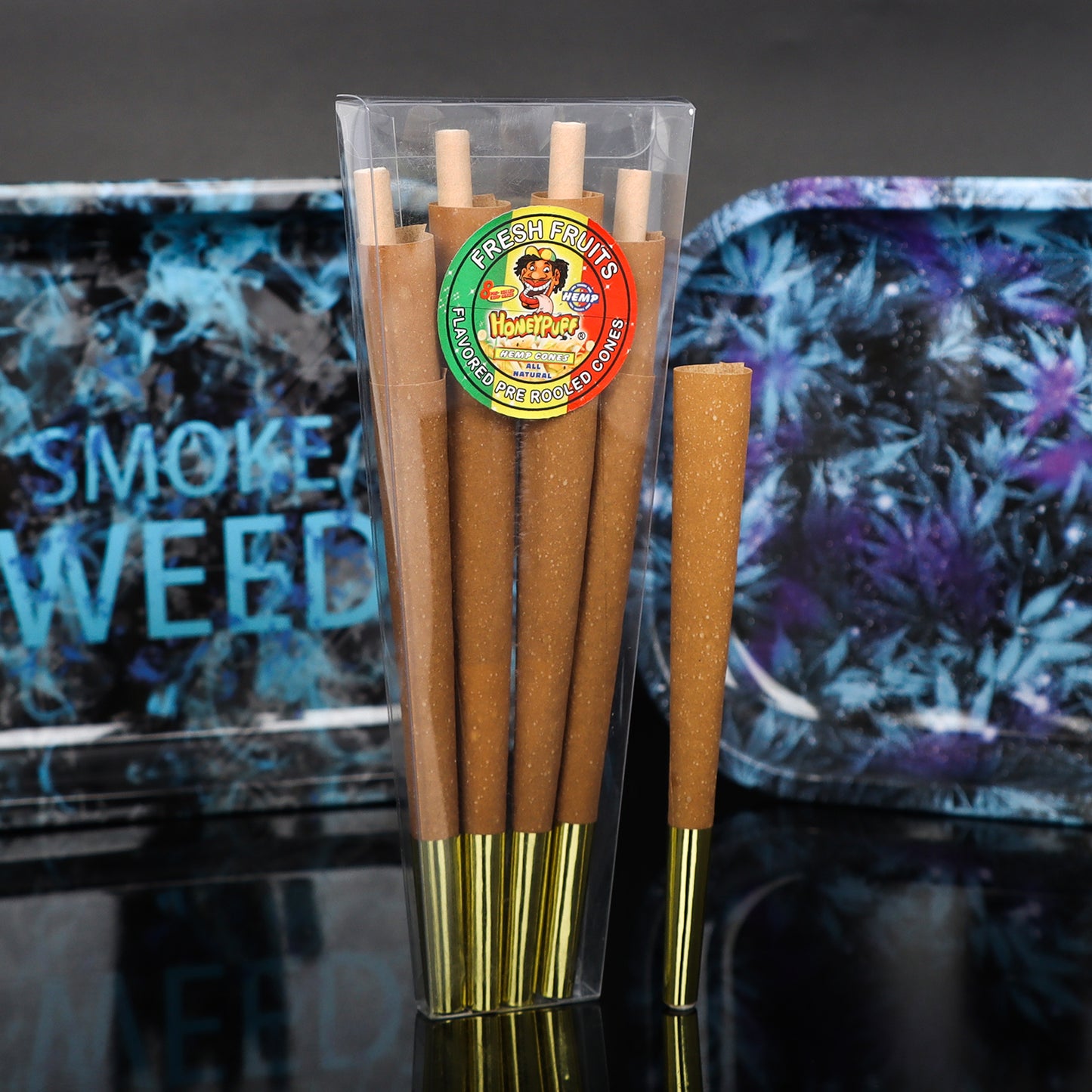 HONEYPUFF Fresh Fruit Flavored Pre Rolled Cones, King Size Rolling Cones with Tips, Slow Burning Rolling Papers, 8 Pcs / Pack 30 Packs / Box