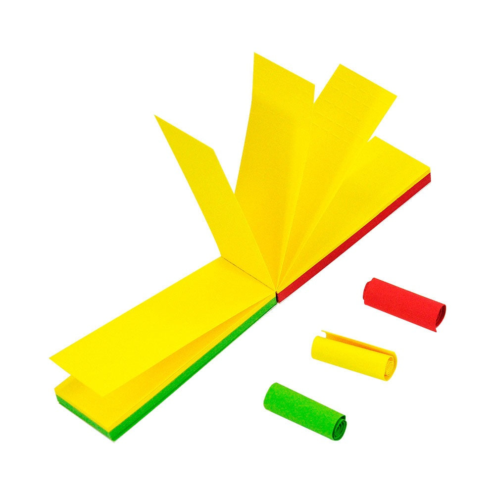 HONEYPUFF Rasta Colors Cigarette Rolling Tips, Slim Size 21 X 60mm Tips,50 Sheets