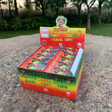 Load image into Gallery viewer, HONEYPUFF Rasta Colors Cigarette Rolling Tips, Slim Size 21 X 60mm Tips,50 Sheets