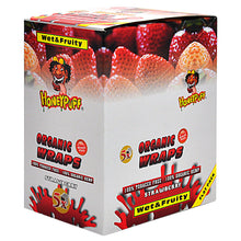 Load image into Gallery viewer, HONEYPUFF Strawberry Flavored Rolling Papers, King Size Cigarette Rolling Paper & Resealable Zip Pack, 5 Pieces / Pack 50 Packs / Box