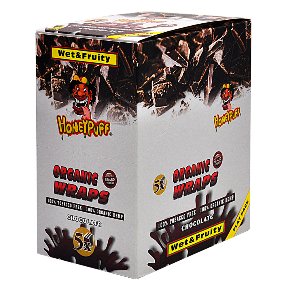 HONEYPUFF Chocolate Flavored Rolling Papers, King Size Cigarette Rolling Paper & Resealable Zip Pack, 5 Pieces / Pack 50 Packs / Box