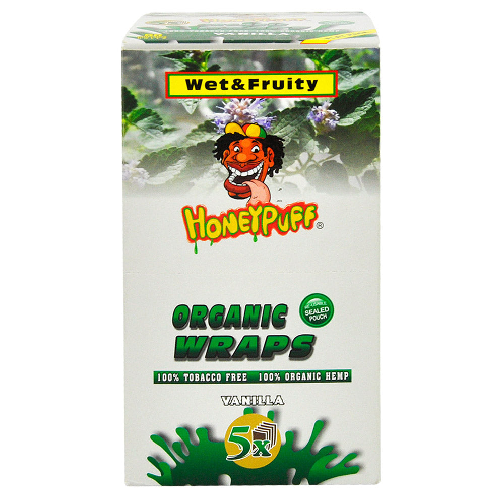 HONEYPUFF Vanilla Flavored Rolling Papers, King Size Cigarette Rolling Paper & Resealable Zip Pack, 5 Pieces / Pack 50 Packs / Box