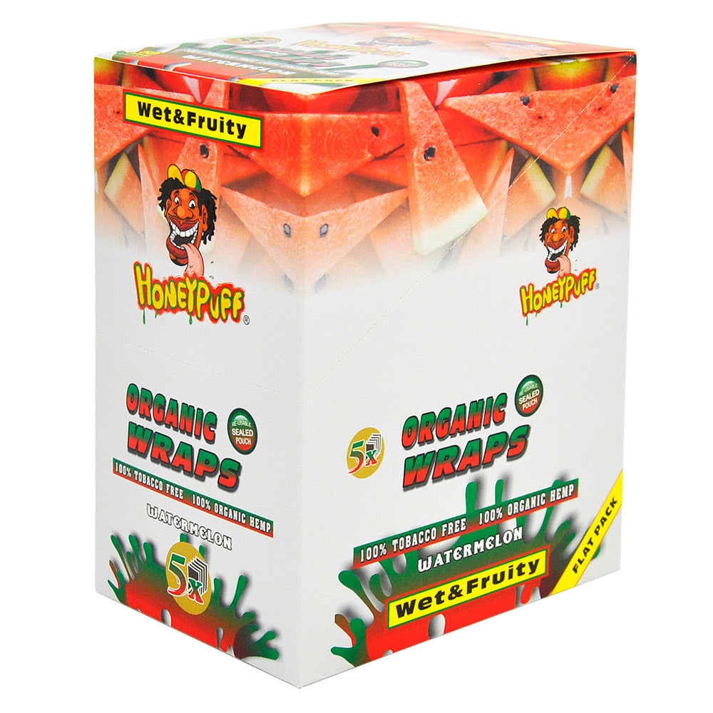HONEYPUFF Watermelon Flavored Rolling Papers, King Size Cigarette Rolling Paper & Resealable Zip Pack, 5 Pieces / Pack 50 Packs / Box