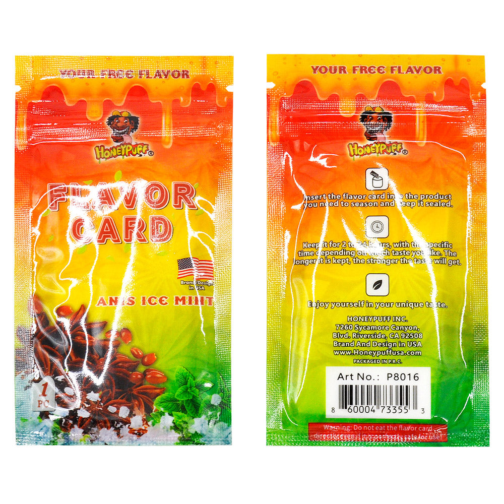 HONEYPUFF Anise Ice Mint Flavour Cards, King Size Cigarette Insert Infusion, Natural Flavour Card