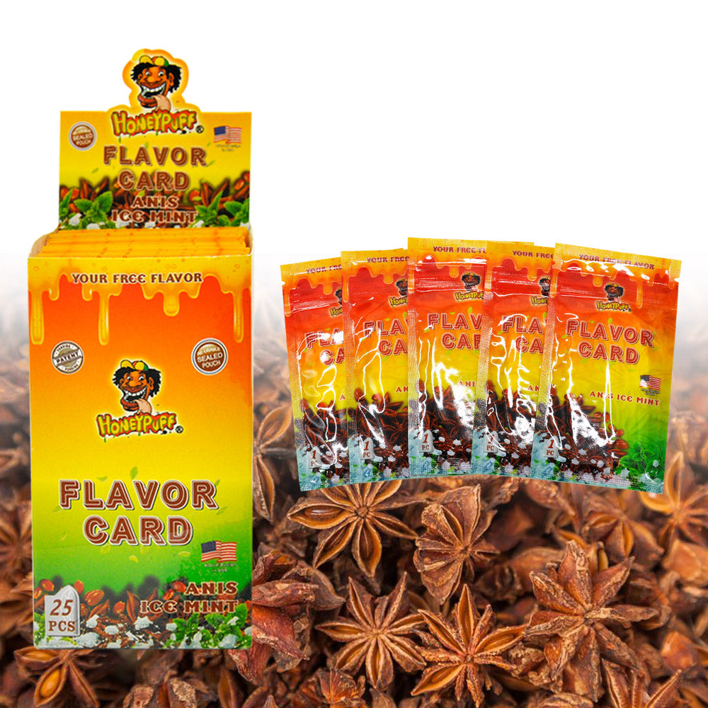 HONEYPUFF Anise Ice Mint Flavour Cards, King Size Cigarette Insert Infusion, Natural Flavour Card